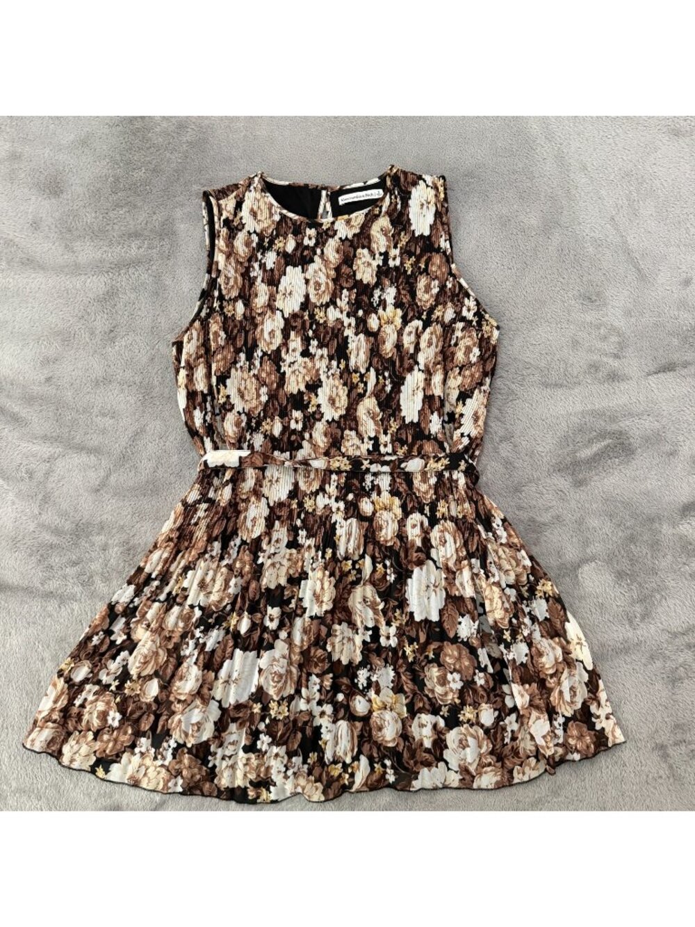 Abercrombie & Fitch Sleeveless Brown Black Floral Dress Womens SMALL